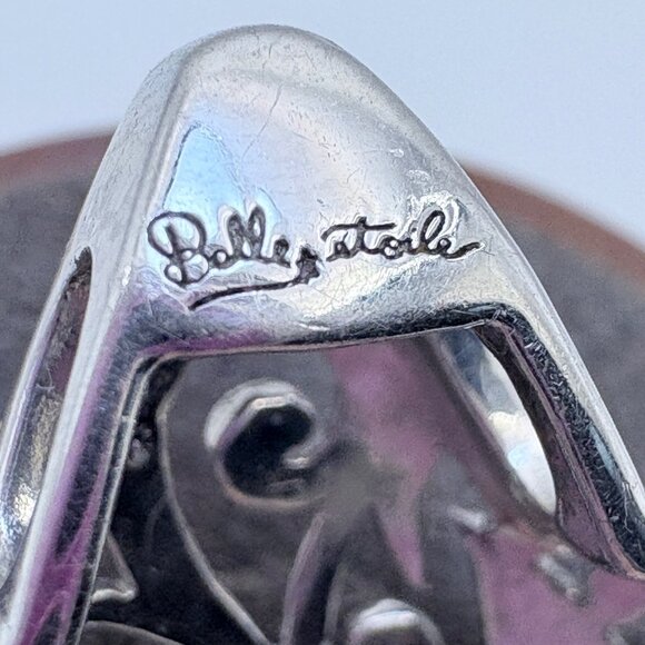 VTG Solid Sterling Silver 925 Scroll Design Star Pendant Size 1.25" Length - Picture 8 of 11